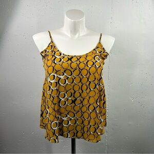 Apt. 9 Dark Yellow Circle Print Spaghetti Strap Tank Top S